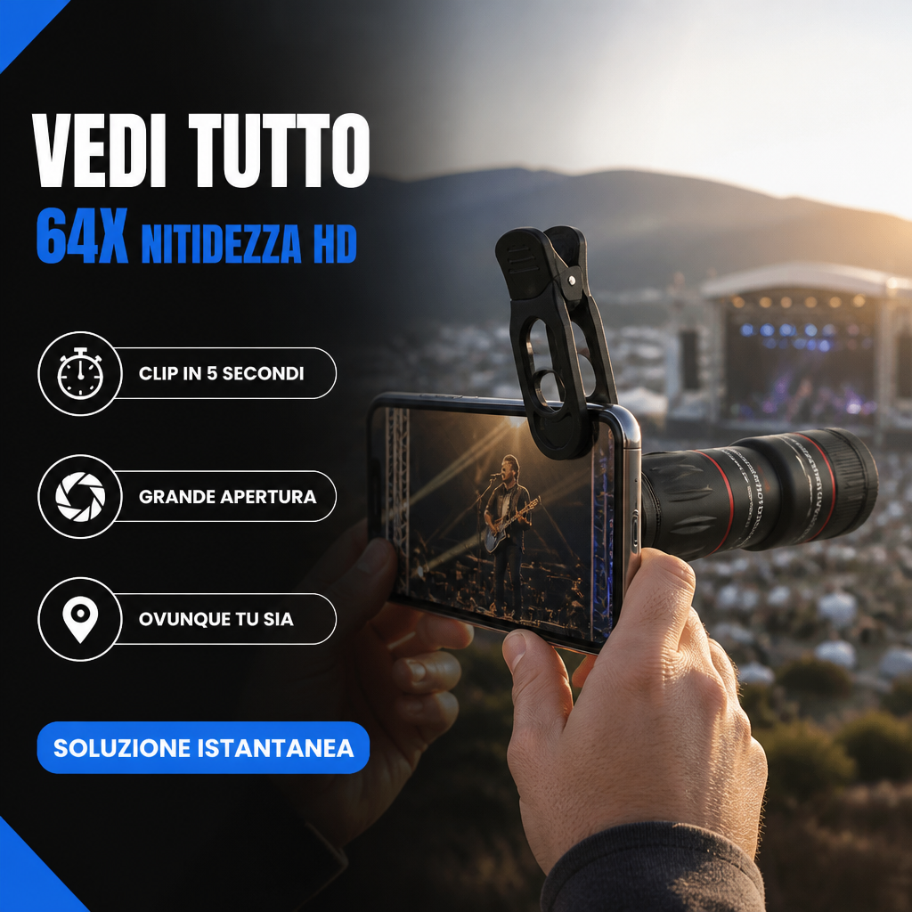 Clip e scatta: vedi tutto a 64x in nitidezza HD