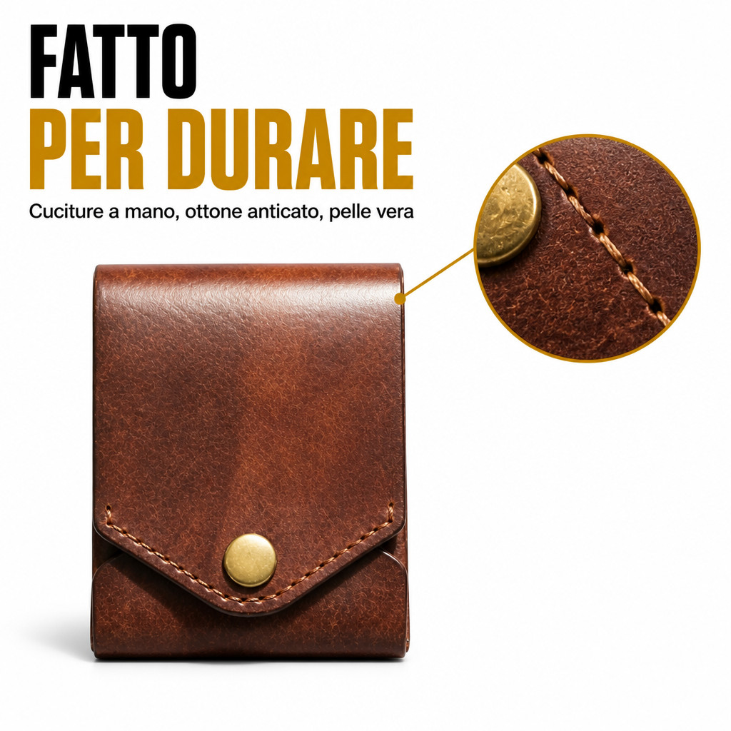 Cuciture e ottone — qualità vera