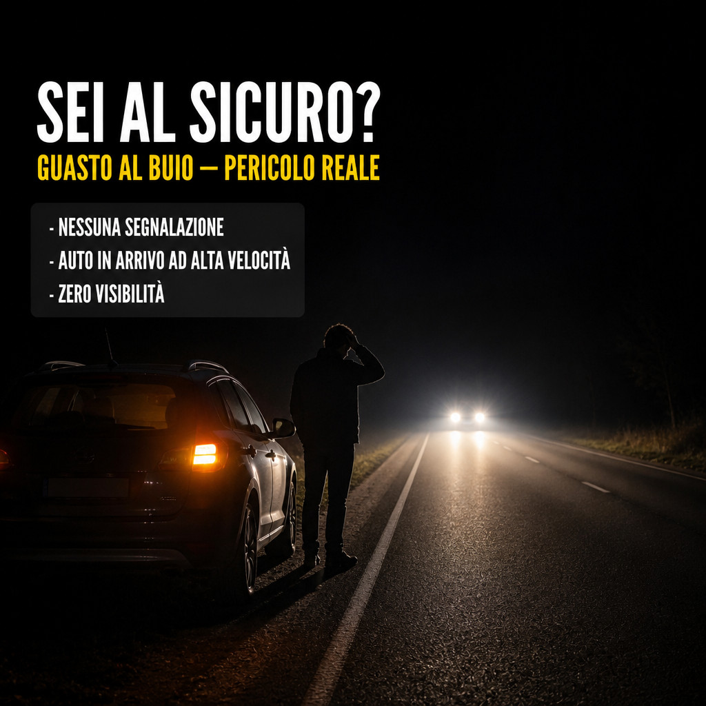 Guasto in strada di notte