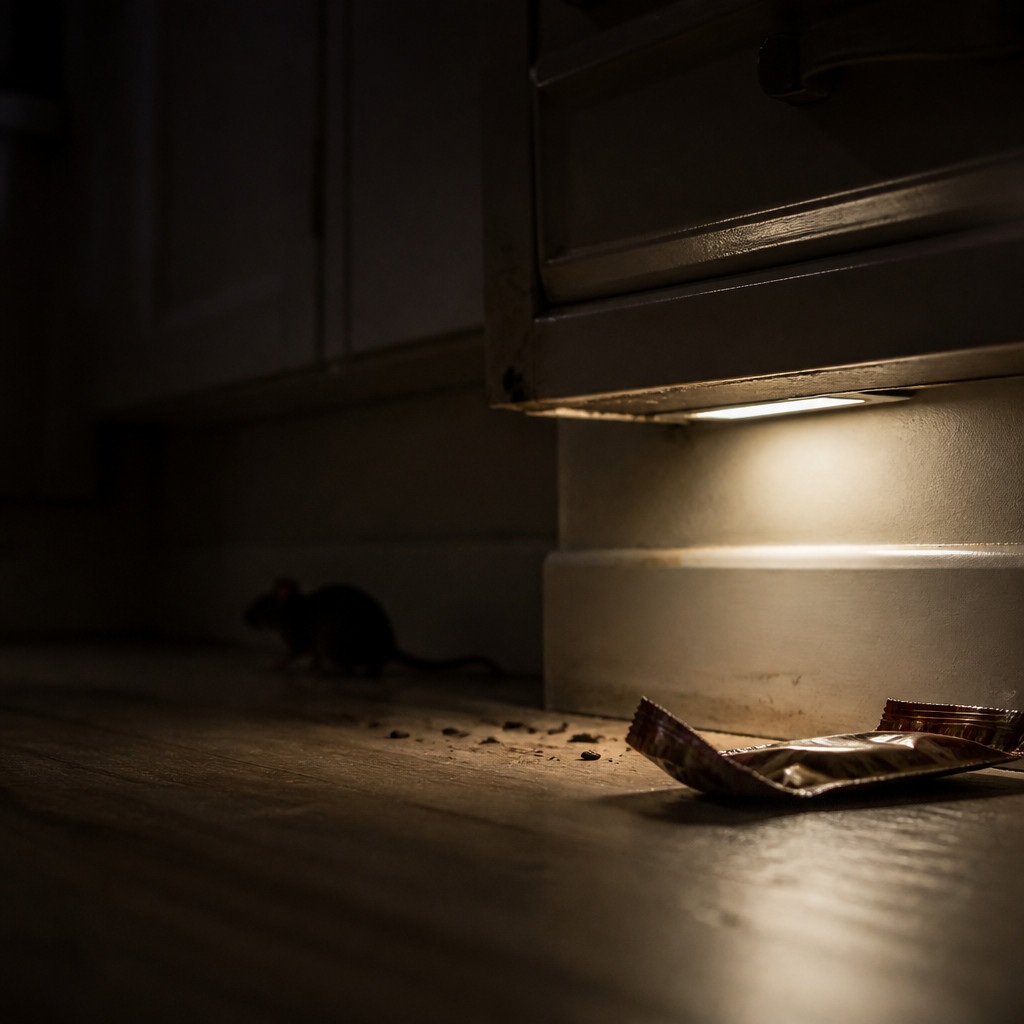 Topi in casa di notte