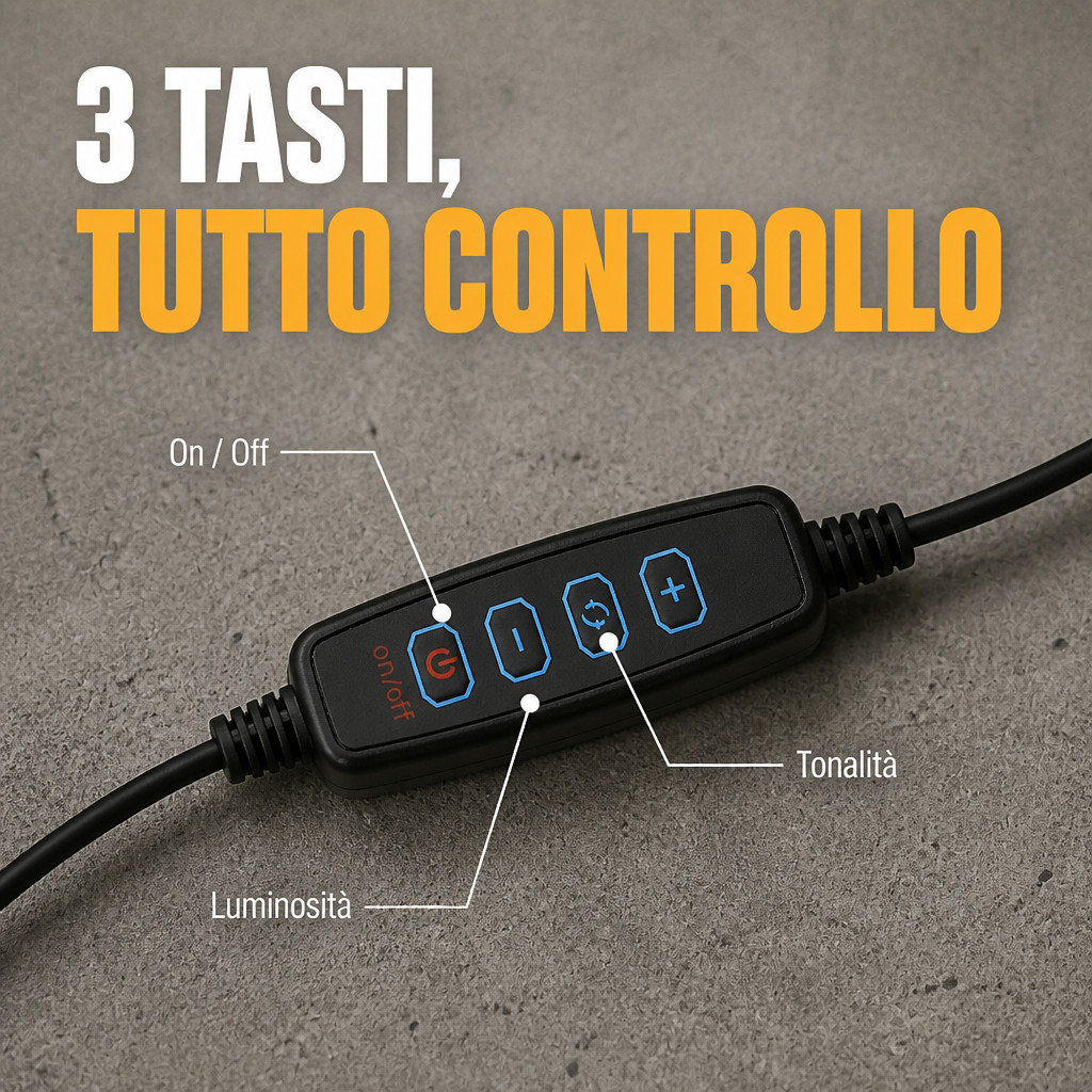 3 tasti, tutto sotto controllo