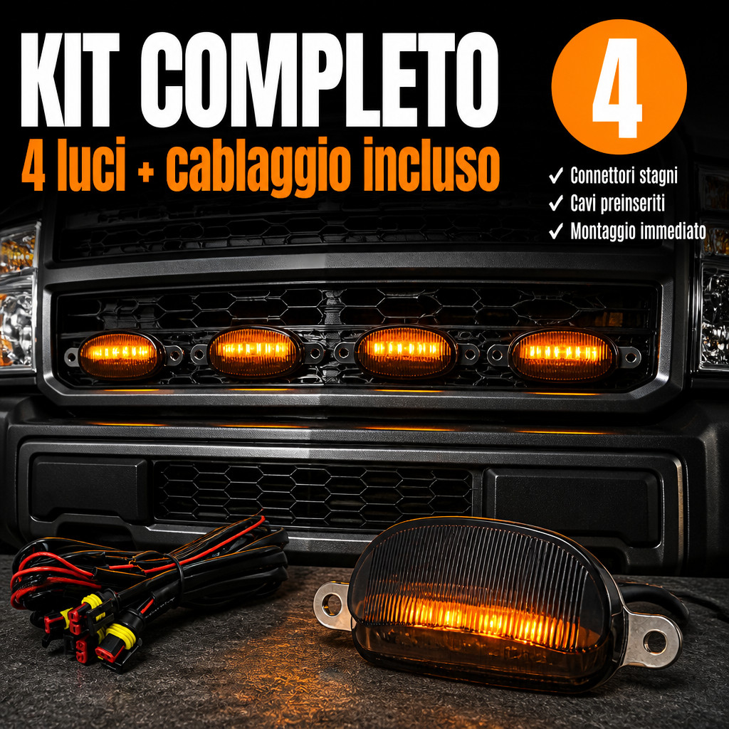 Kit completo: 4 luci + cavi