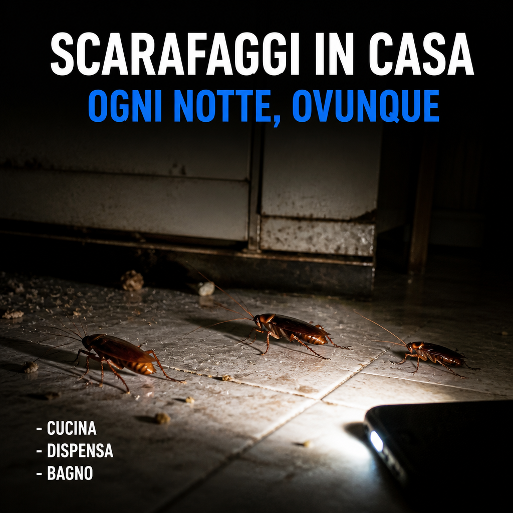 Scarafaggi in cucina stanotte
